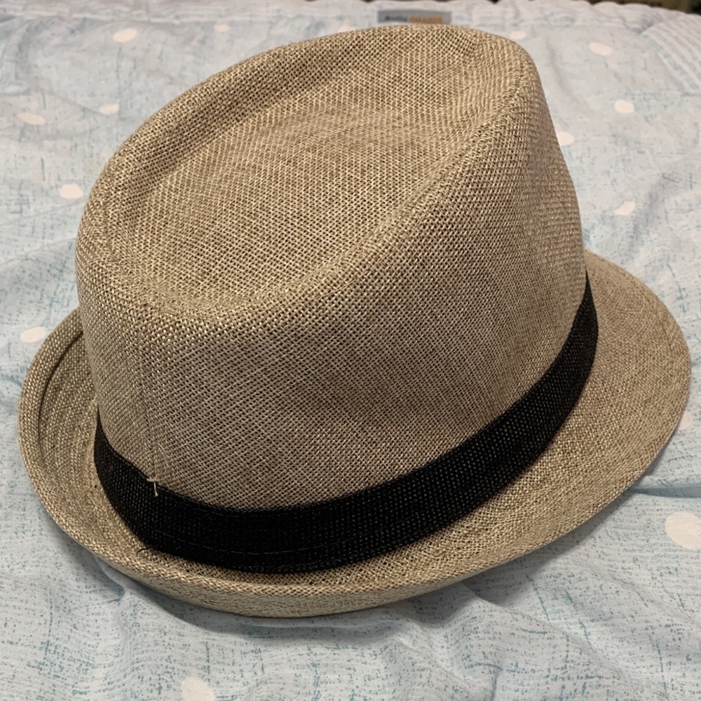 VTG 2b bebe Tan Fedora Hat with Black Band - Picture 5 of 13